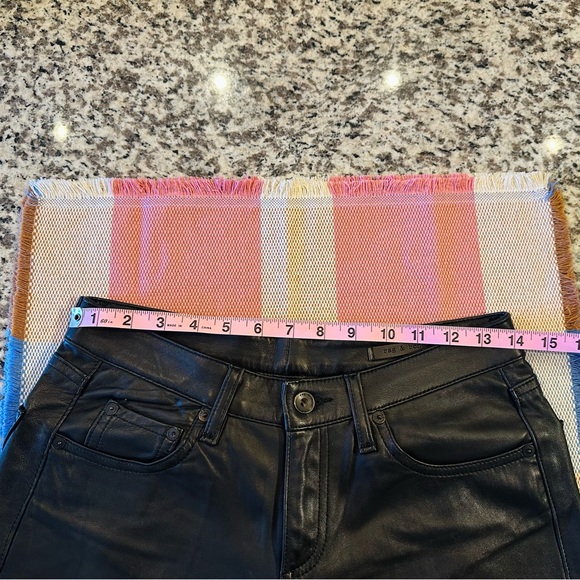 Like New! rag & bone The Dre Leather Straight Leg Boyfriend Pants Black Sz 25 - Picture 8 of 8